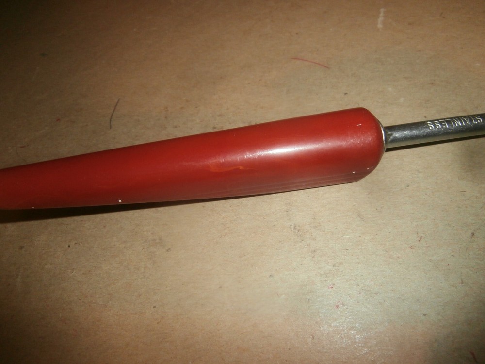 Vintage Bakelite Red Handle Meat Serving Fork Androck