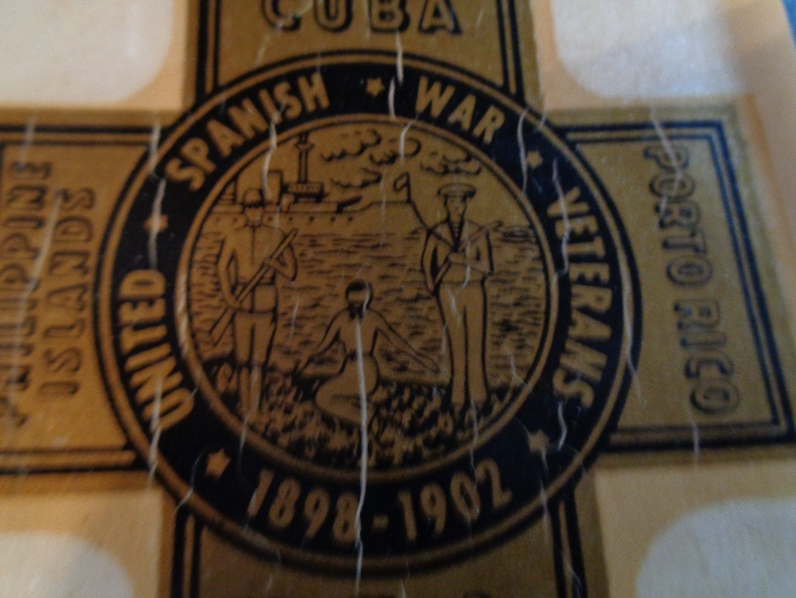 1898-1902 Spanish American War Decal WEISZ Chicago AS IS ROUGH Cuba Porto Rico