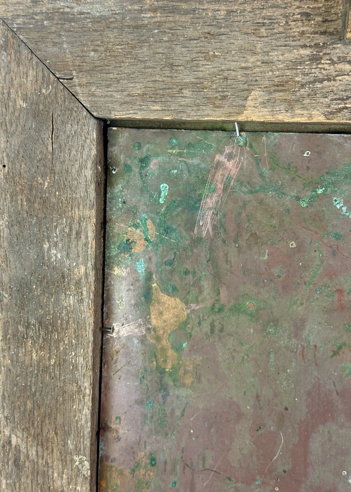 Antique (Late1800’s ) Oil Retablo on Copper , One of ‘14 Stages of The Cross’,