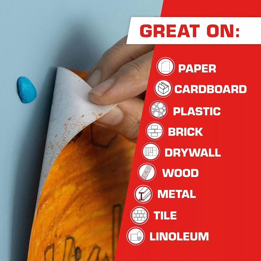 2 oz Fun-Tak Blue Putty - Long Lasting, Self Adhesive & Repositionable Solution