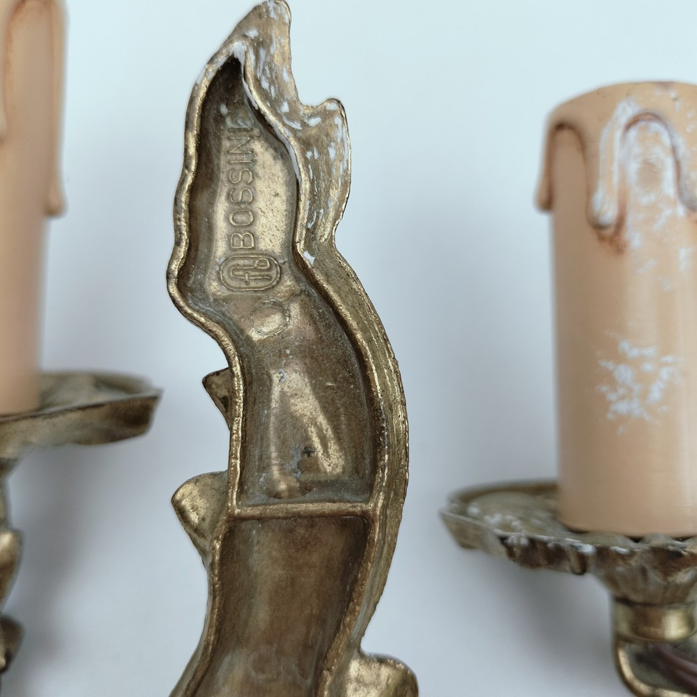 French Brass Rococo Wall Light Petite Candle Sconce Quality 8.5" Tall
