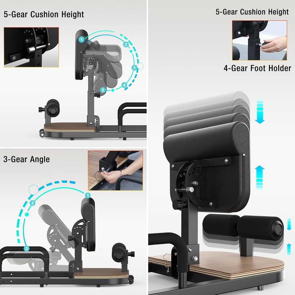 BEKING Sissy Squat Machine ,4-In-1 Deep Squat Machine ,Adjustable Hip Thrust Mac