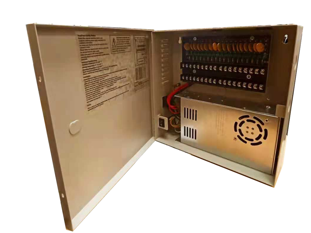 Professional Surveillance Power Distribution Box, 30A, 18 outputs