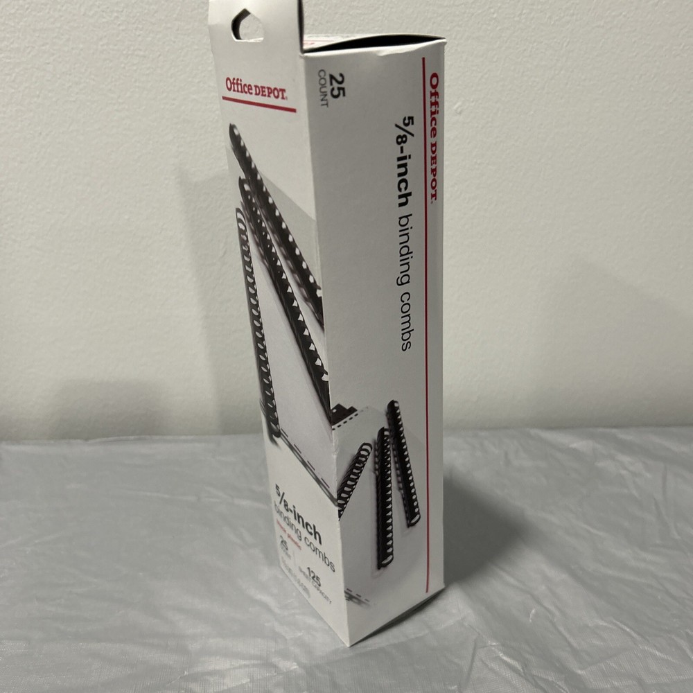 25 Office Depot 5/8" BINDING COMBS BLACK