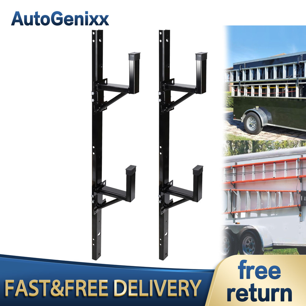 2PCS Adjustable Trailer Side Ladder Rack For Enclosed Trailer Exterior Side Wall