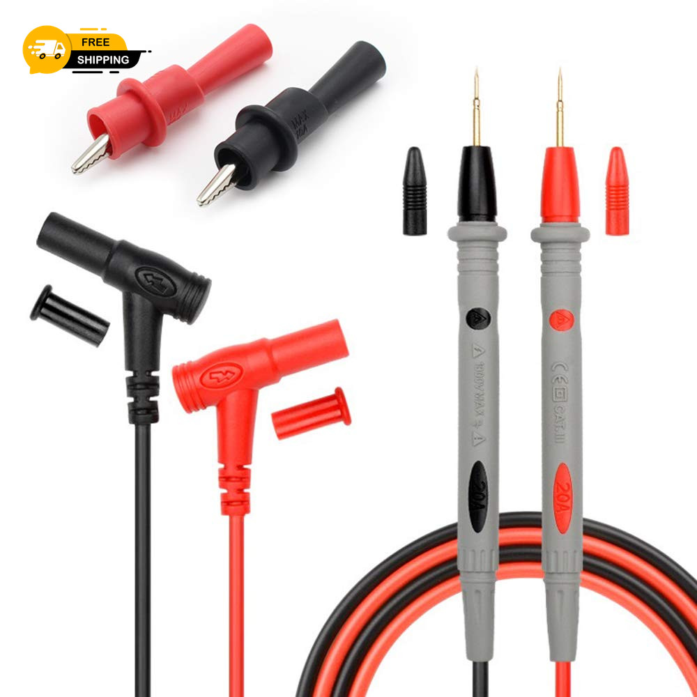 Silicone Multimeter Test Leads Kit Precision Sharp Probe Test Lead 1000V 20A Go