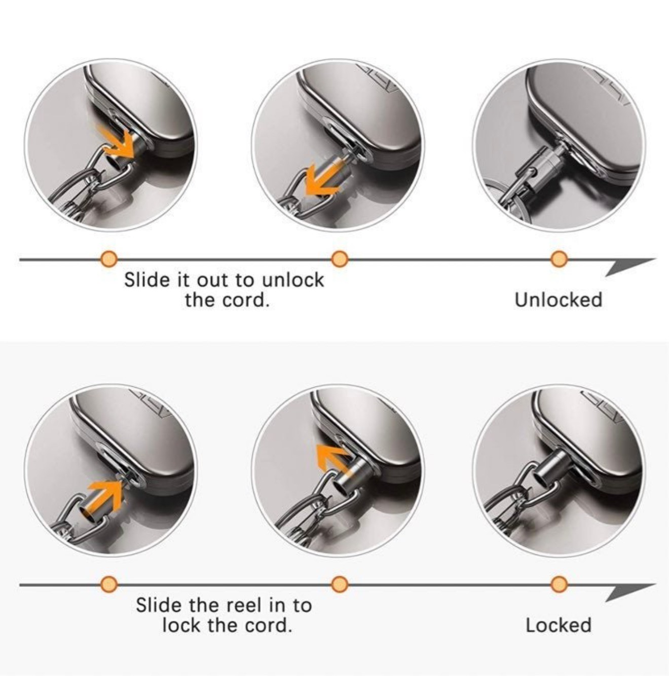 Heavy Duty Self Retractable ID Badge Holder Key Reel