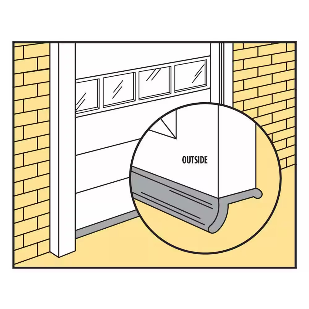 2 In. X 9 Ft. Black Rubber Replacement for Garage Door Weatherstripping