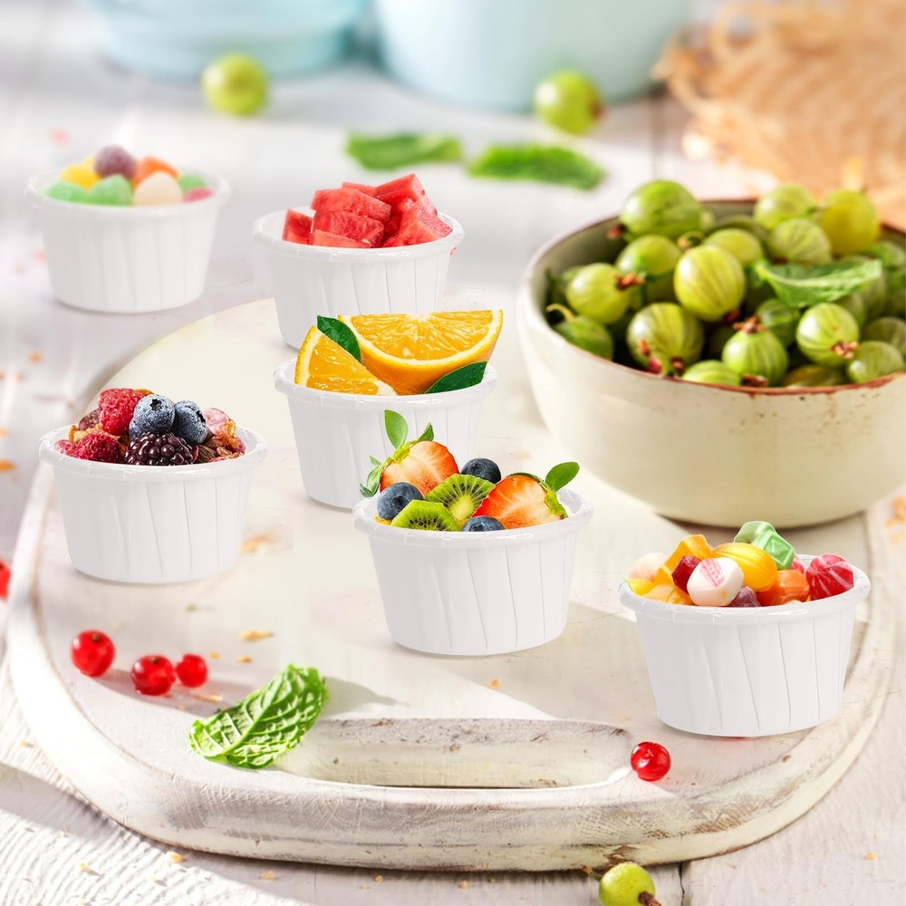 800 PCS Paper Souffle Portion Cups, 1 oz Disposable Sample Cups for Tasting, ...