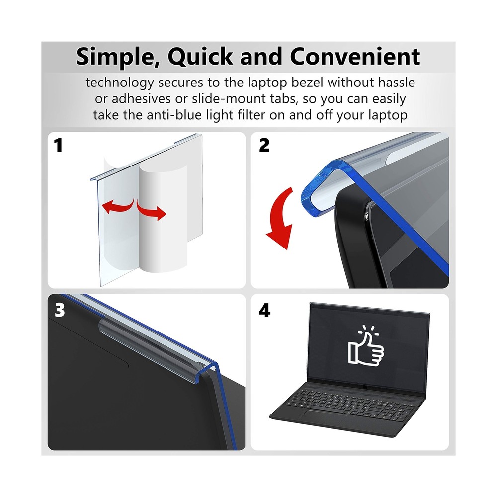 Blue Light Blocking Screen Protector Panel for 15.6 inch Diagonal LED PC Lapt...