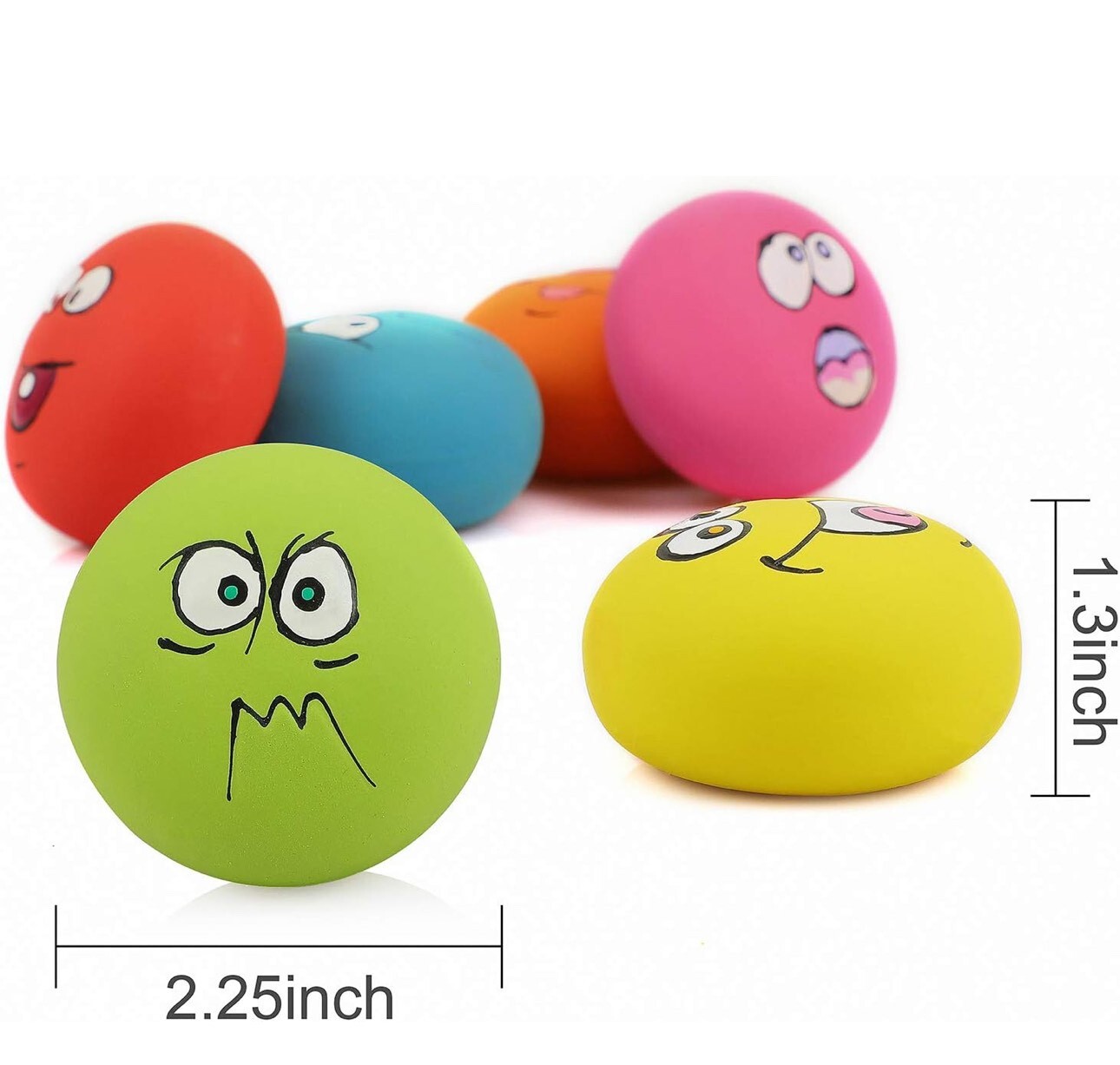 Squeaky Dog Toys Latex Rubber Soft Fetch Play Pet Balls Small Medium Dogs 6 PCS