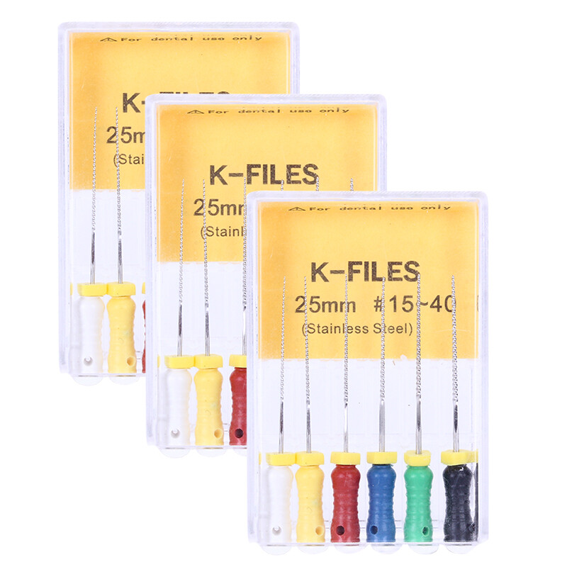 AZDENT Dental Endo Root Canal File Hand Use K-FILES Stainless Steel 21/25 mm