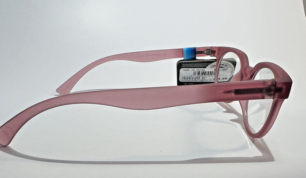 Foster Grant - Blue Light blocking computer phone glasses clear lens PINK frames