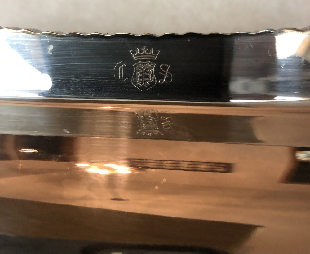 Antique Crown Silver Co. Divided Platter & Serving Tray Lids Marked