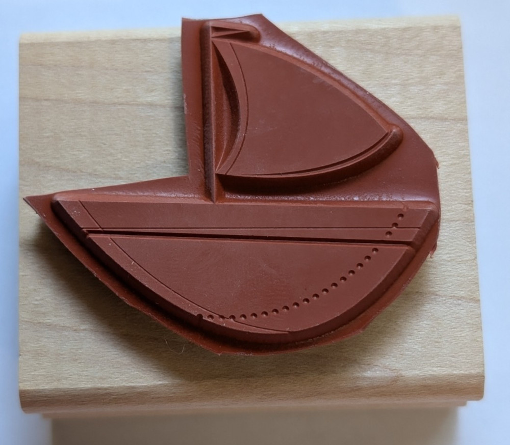 Wood/Rubber Stamp "Sailboat"