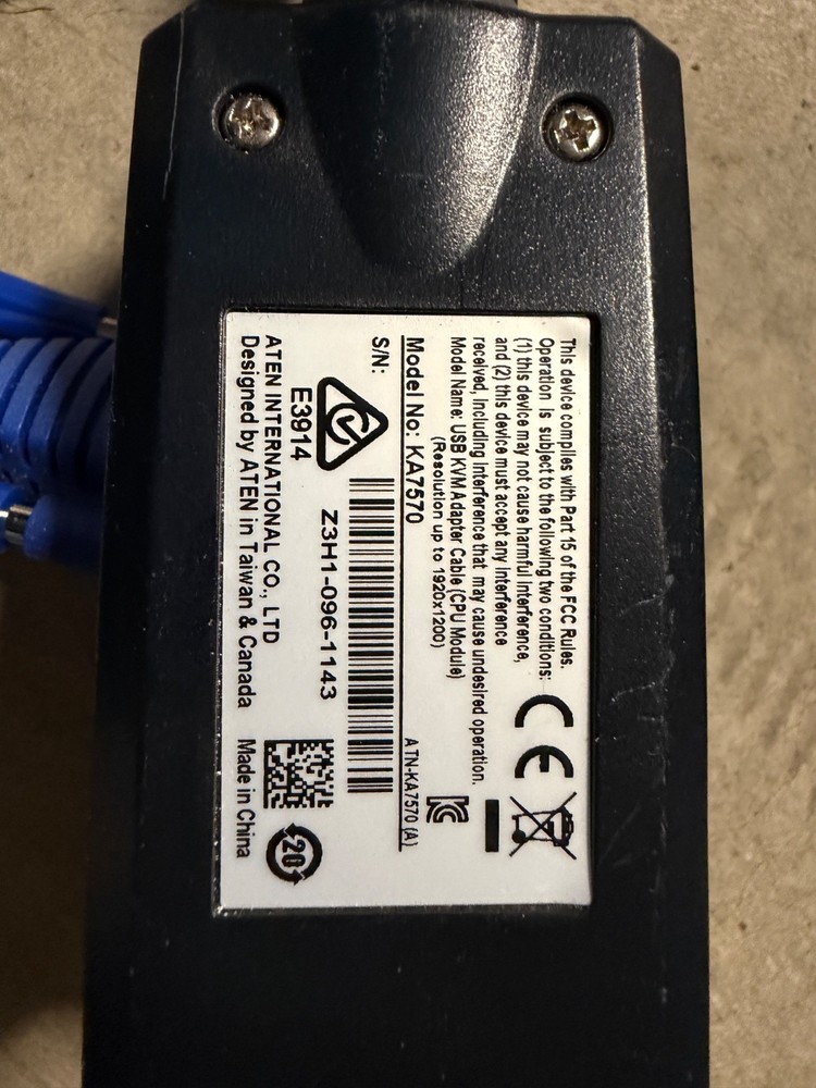 ATEN KA7570 USB KVM ADAPTER CABLE ALTUSCEN USB CPU MODULE