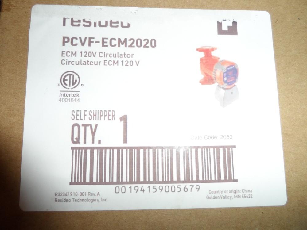 RESIDEO CIRCULATOR PUMP PCVF-ECM2020