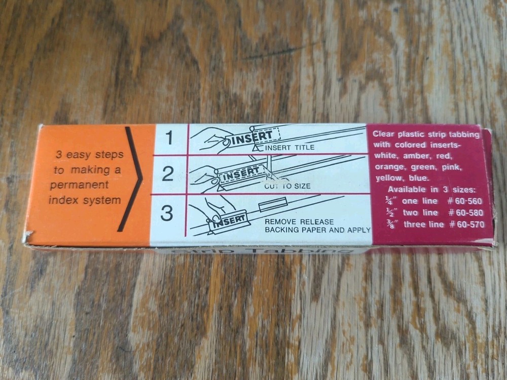 Dennison Strip Tabbing With Colored Inserts