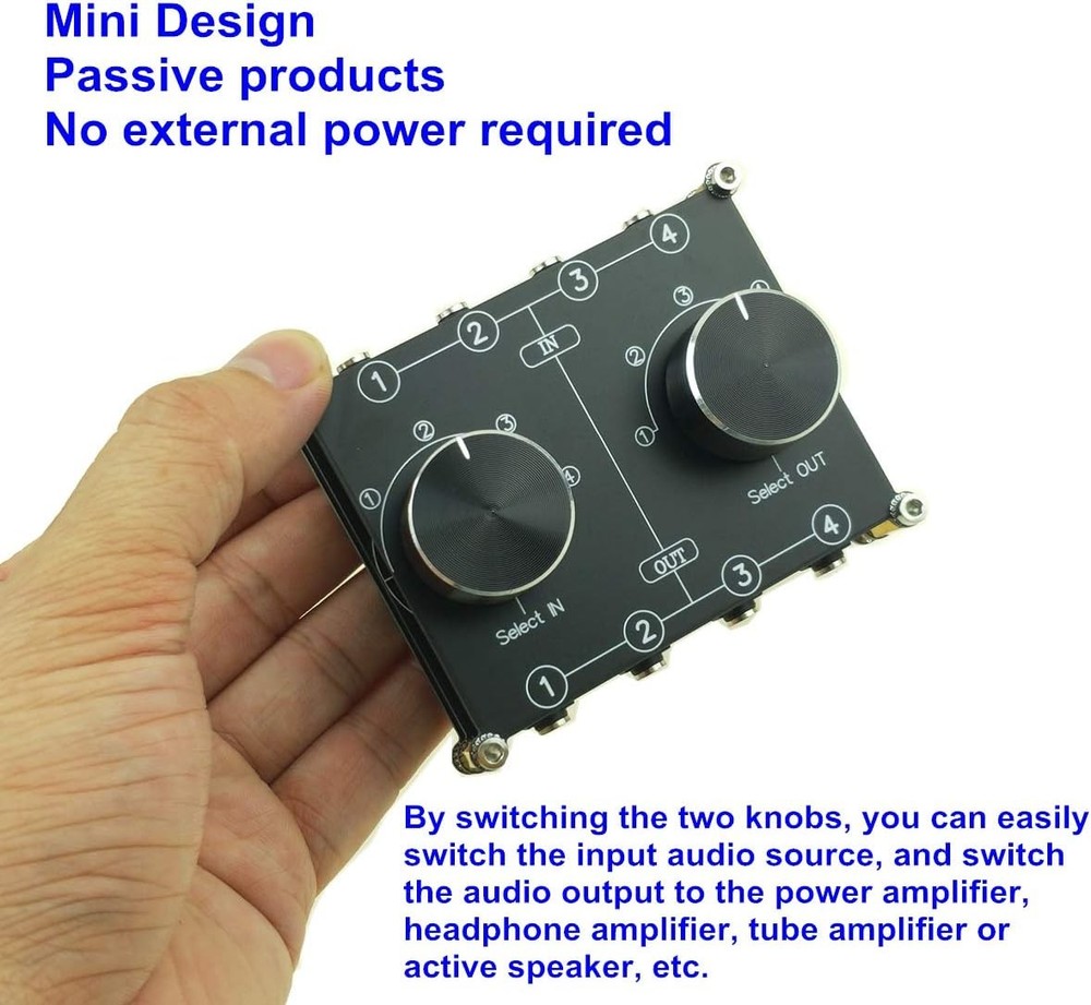 4 Input 4 Output 3.5mm Audio Switch Box Stereo Selector