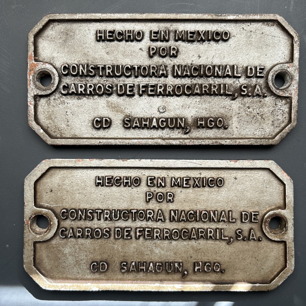 2 Vintage Cast Iron Railroad plates