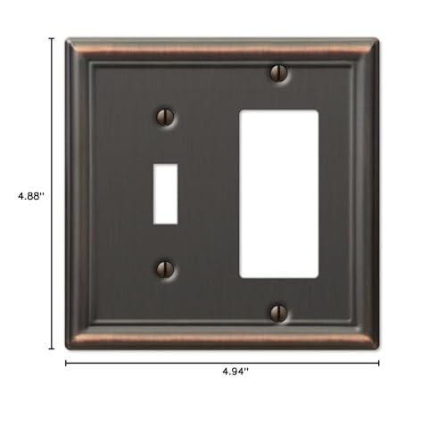 Amerelle Aged Bronze Transitional Wall Plate 1 Toggle 1 Rocker Wall Decor