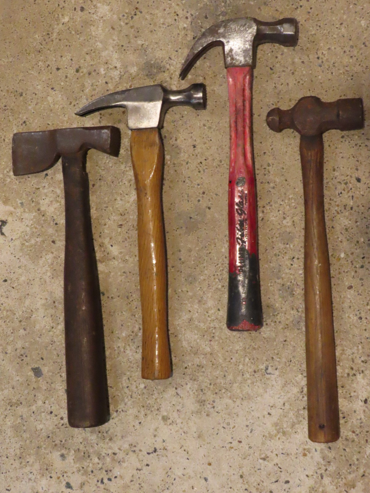 Lot of 4 Hammers Claw Rip Ball Peen Hatchet. 1 Plumb