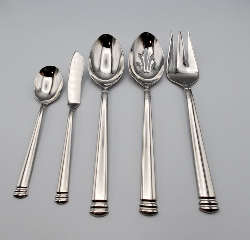 Lenox "Summerton" Stainless Flatware 5 Piece Hostess Set /Pattern code LF SUM