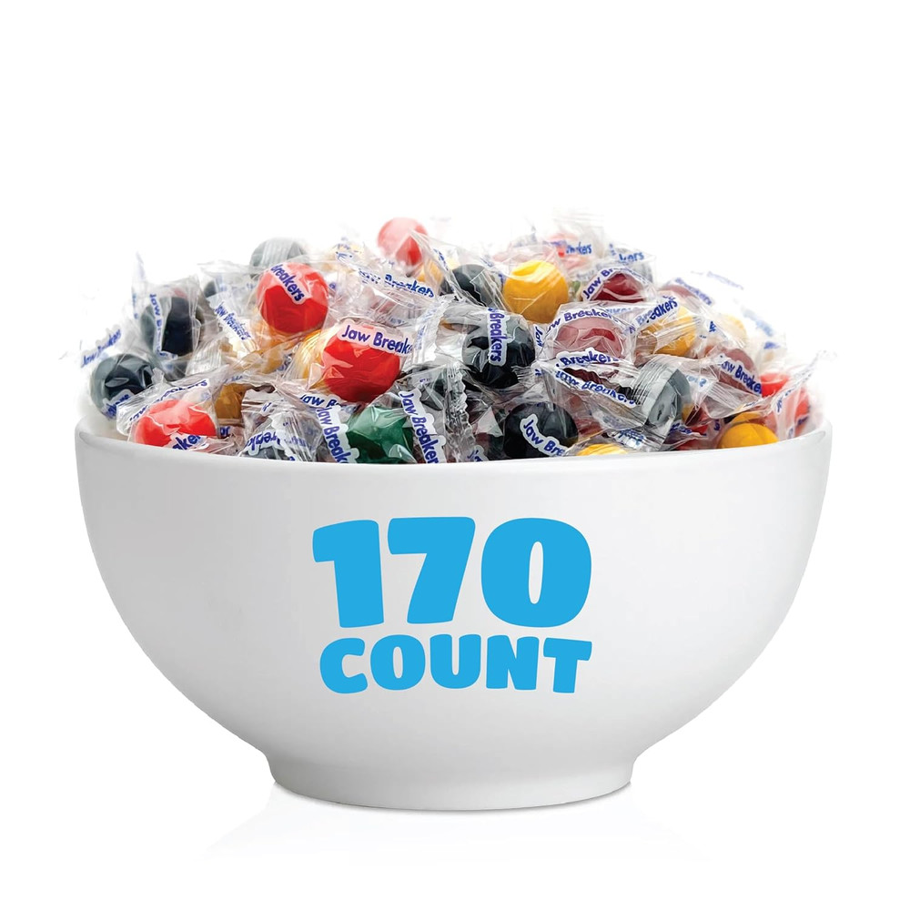 Jaw Breakers - 2 Pound Bulk Pack (About 170 Count) - Assorted Fruit Hard Candy