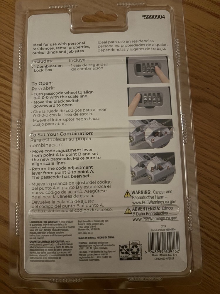 key lock box wall mount combination Reliabilt