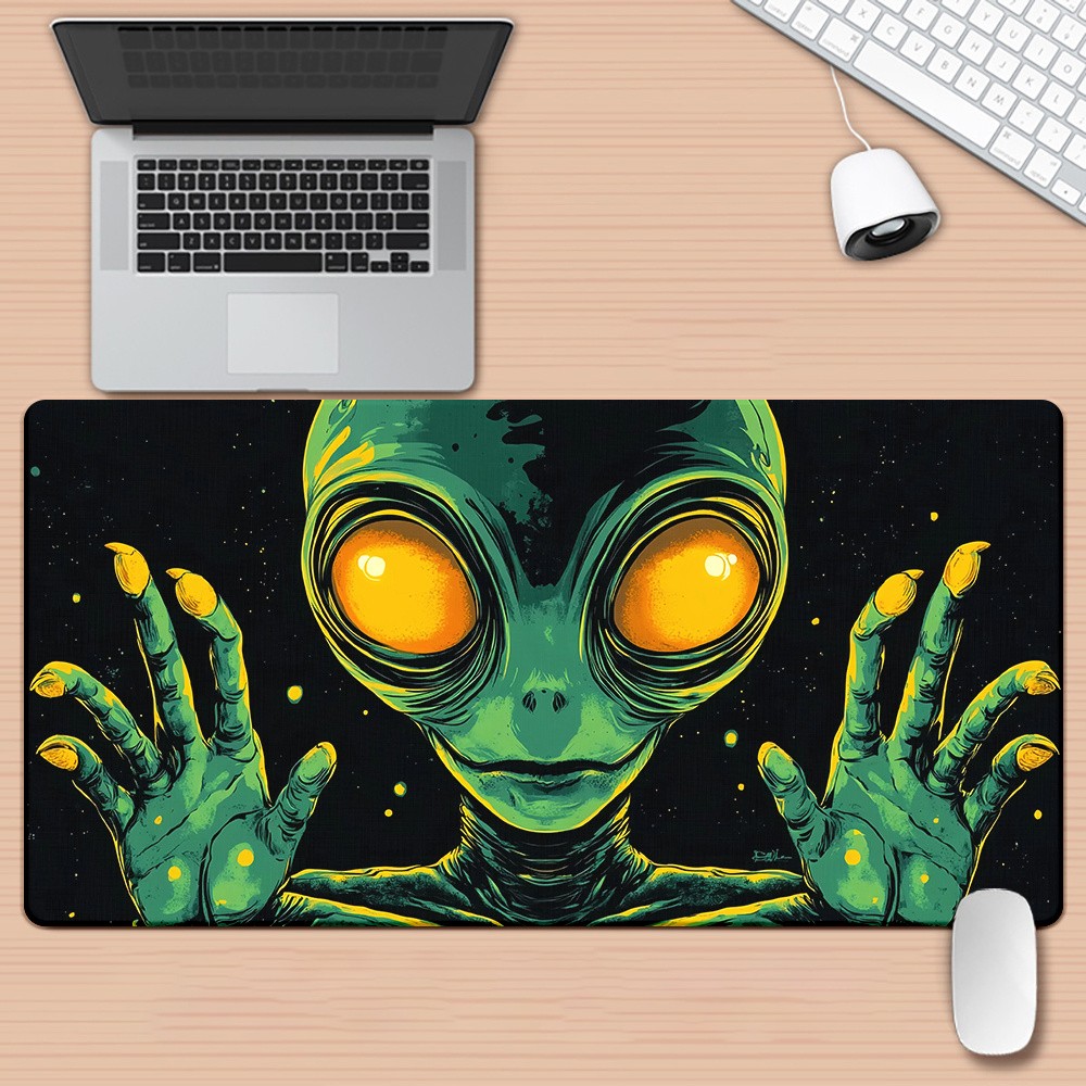 40*90cm Alien Pattern HD Printed XXL Mousepad - Vibrant, Multi-Functional Desk M