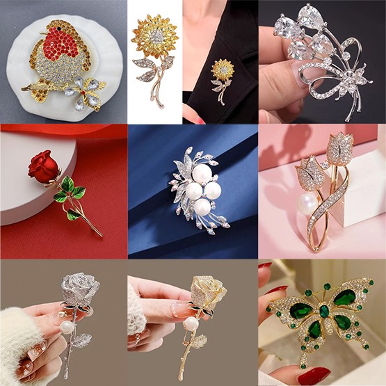 Vintage Pearl Brooch Pin Badge Brooch Jewelry Women Party Corsage Accessories