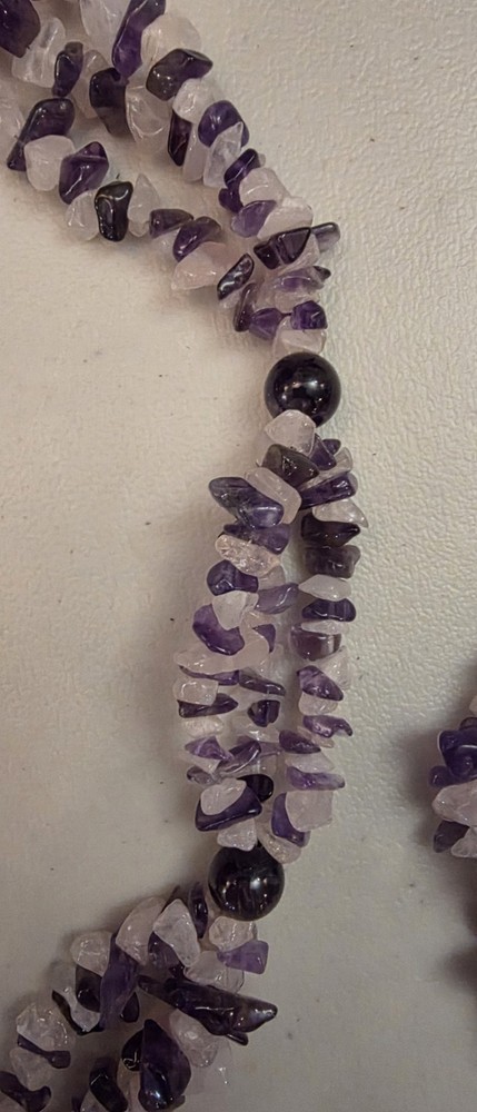 Crystal Rock Necklace With Bracelet