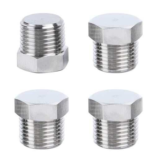 Outer Hex Head Thread Pipe Plug Fitting, 4PCS 1/8" NPT Male 304 Stainless