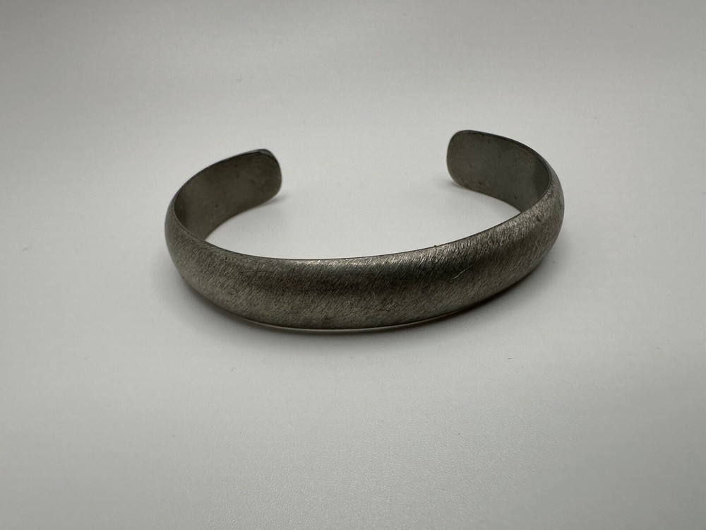 Vintage 1.2 cm Brushed Pewter Cuff Adjustable BrB3