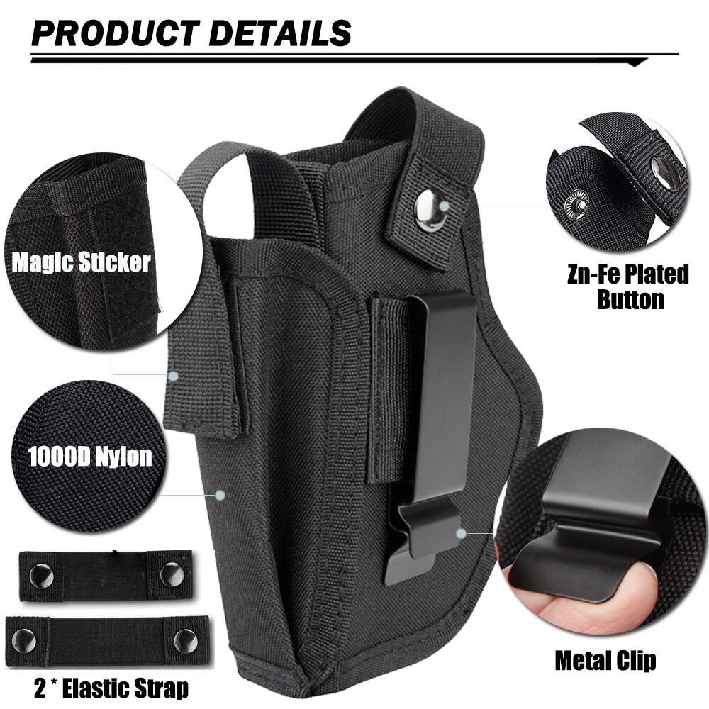 Universal IWB OWB Tactical Gun Holster with Mag Pouch Concealed Carry Pistol