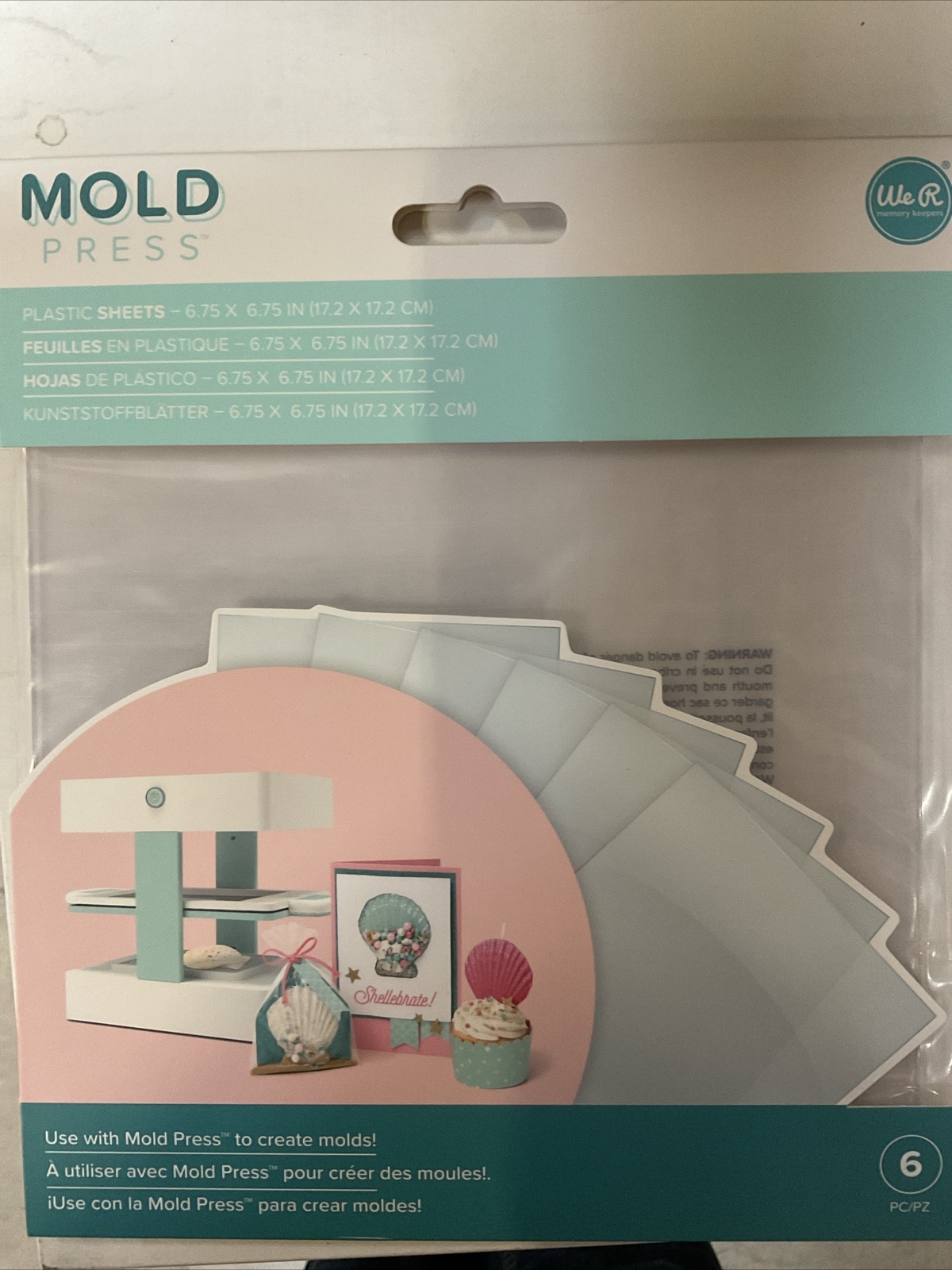 We R Memory Keepers Mold Press Plastic Sheets 6/Pkg Clear 661357 NEW