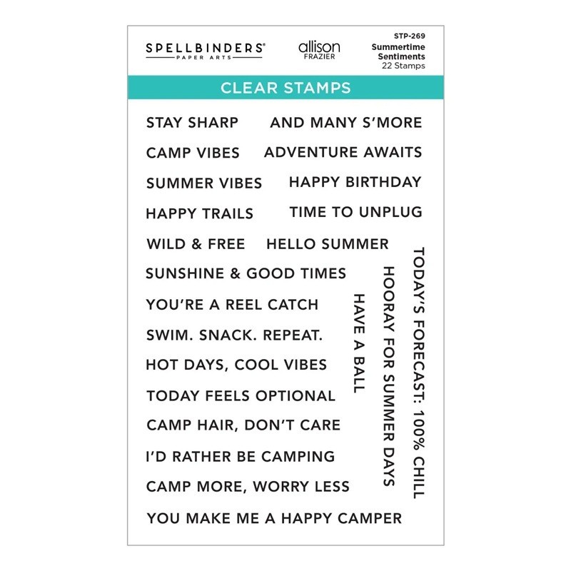 Preorder Spellbinders Clear Stamp STP-269 Summertime Sentiments