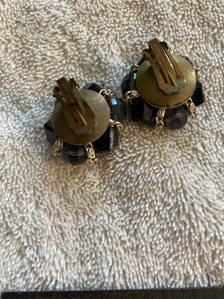 Vintage Western Germany Earrings Gray
