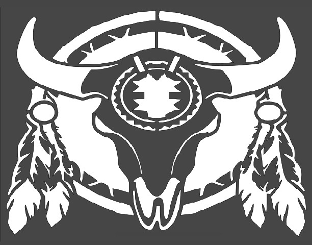 6"x7" Clear Plastic Stencil - Native Bull (SC539)