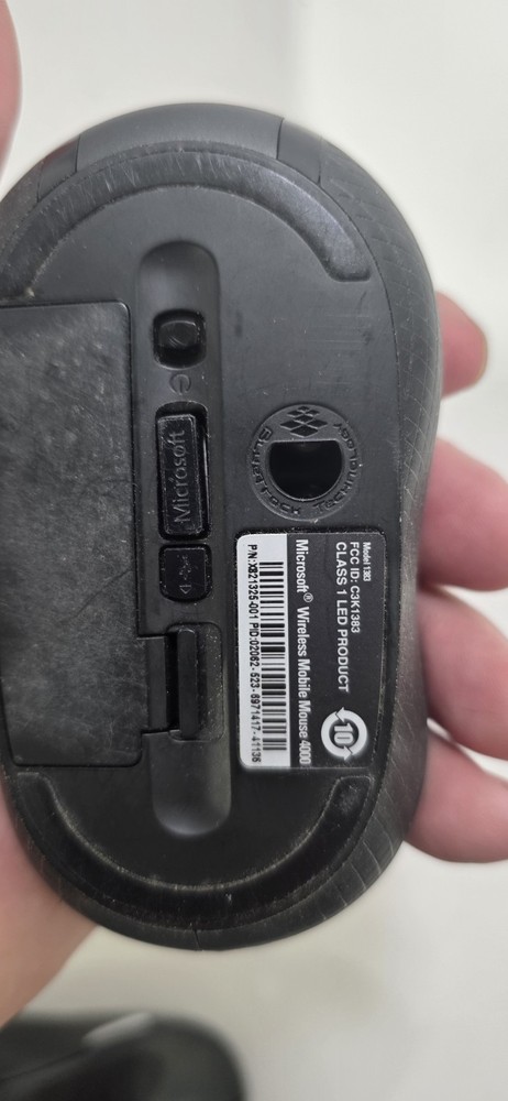 Microsoft Wireless Mobile Mouse 4000, 1383 Black Optical With USB Receiver