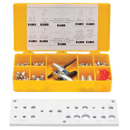 Westward 13X065 Greasing Fitting Kit, 65 Pc.