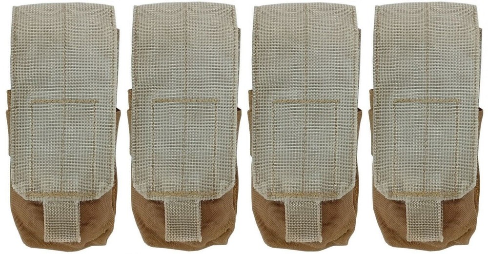 4 Pack USMC Marine Corps Single Double Mag Pouch Coyote Brown