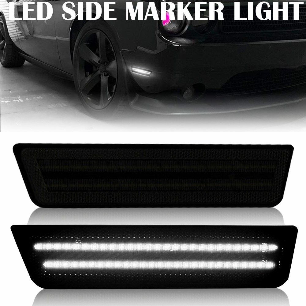 LED Side 2pcs Marker Light Front Bumper Lamps 08-14 for Dodge Challenger