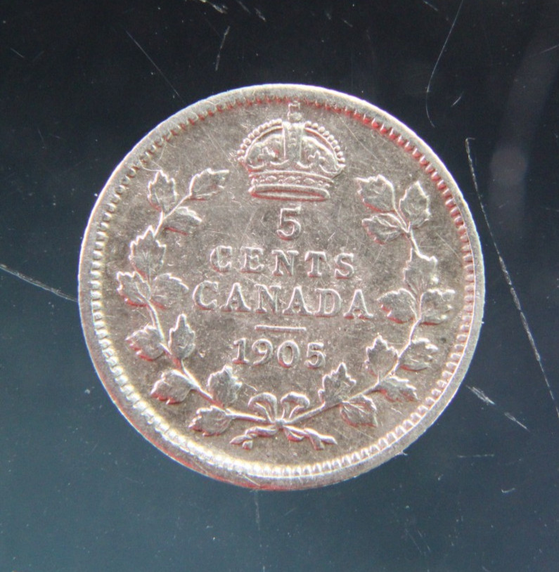 Canada, 5 cents, 1905 Silver coin(0.925)