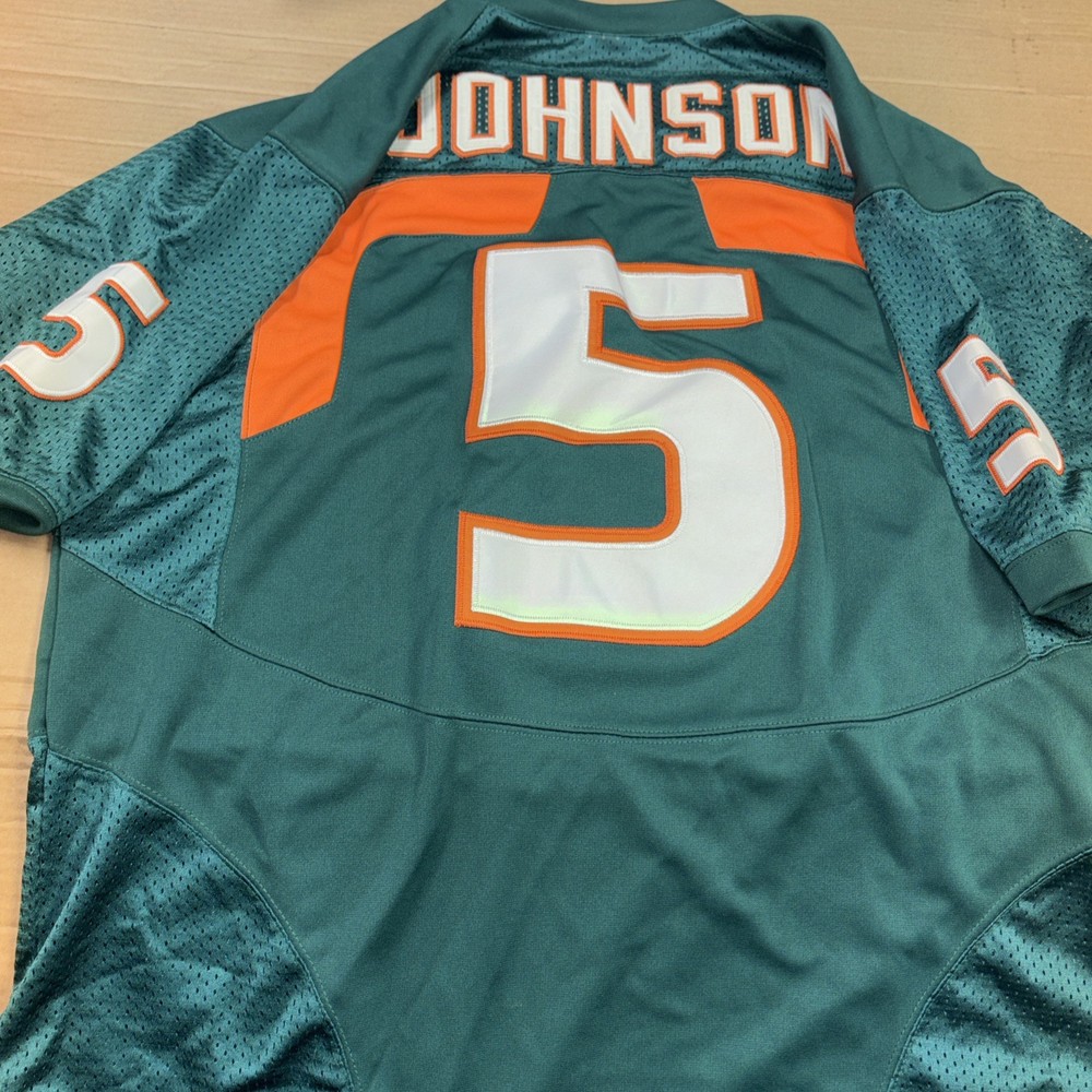 André Johnson Authentic green University Miami jersey Large size 50 excellent