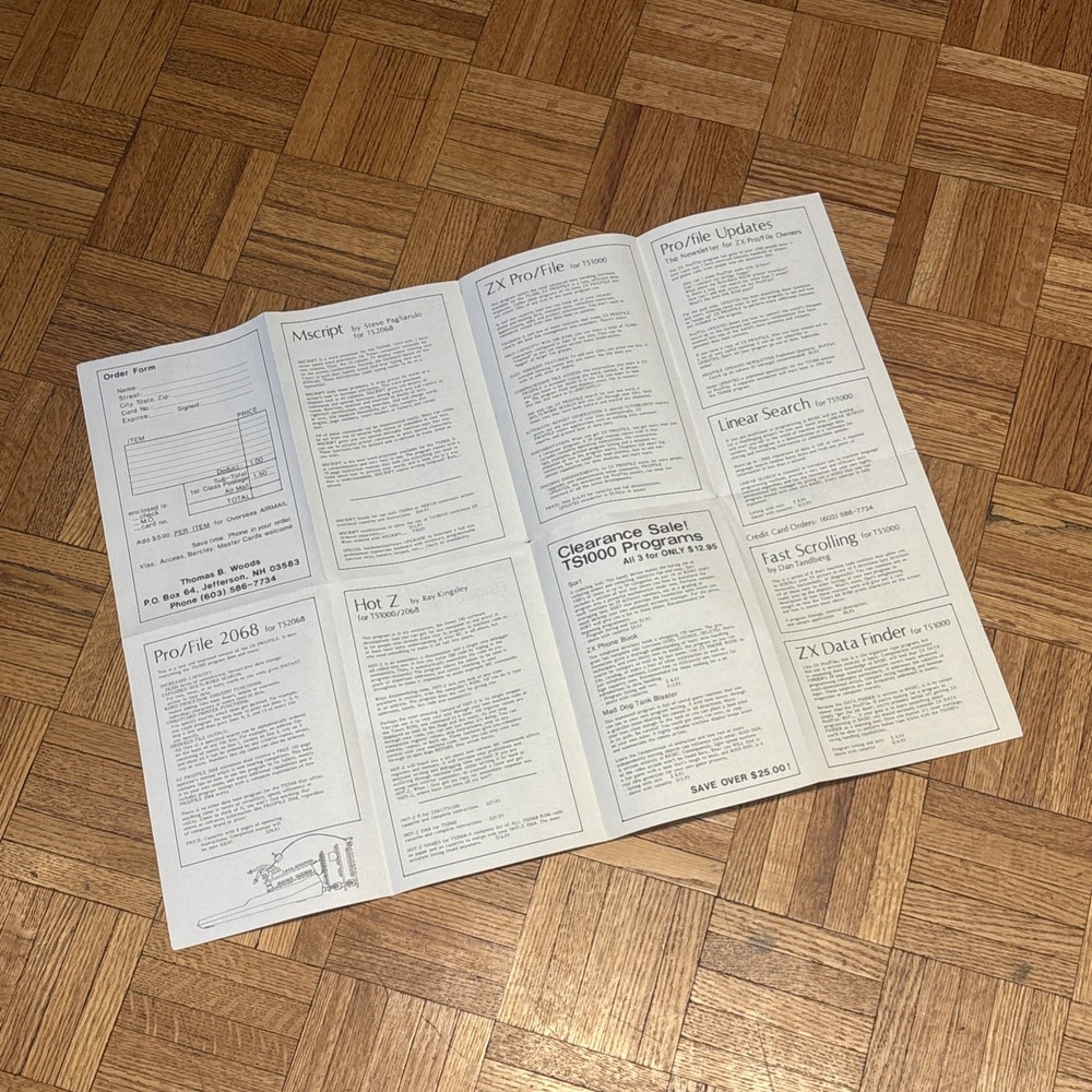 Vintage Timex Sinclair Computer Hardware & Software Order Catalogs (5)