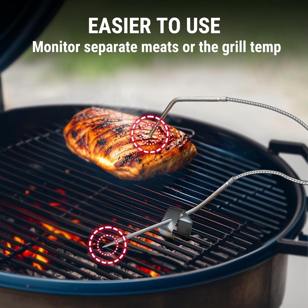 450 ft Bluetooth Meat Thermometer with 2 Probes, Thermometer Digital Wireless