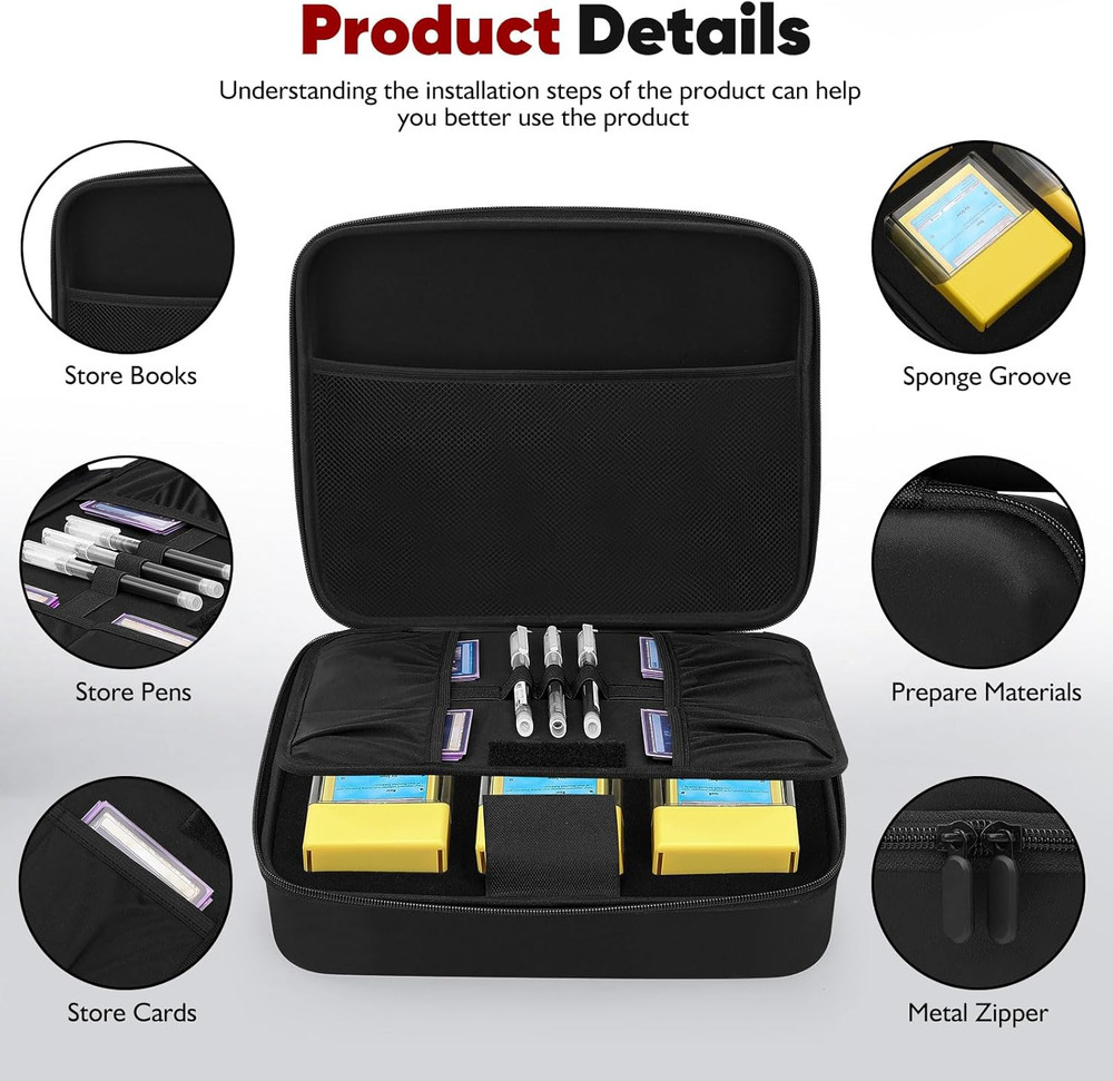 Trading Card Deck Boxes with Portable Organizer Case. Card Storage Box for Magic