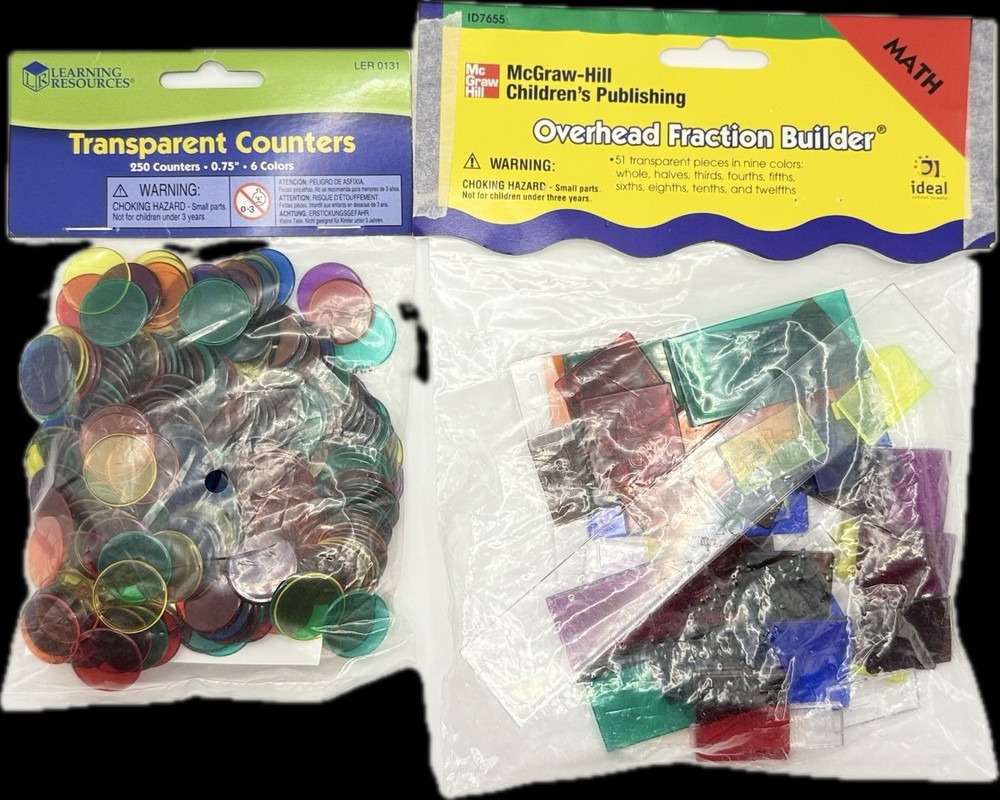 Educational Math Literacy Manipulative Bundle Counters Fraction Builders Gems 🍎
