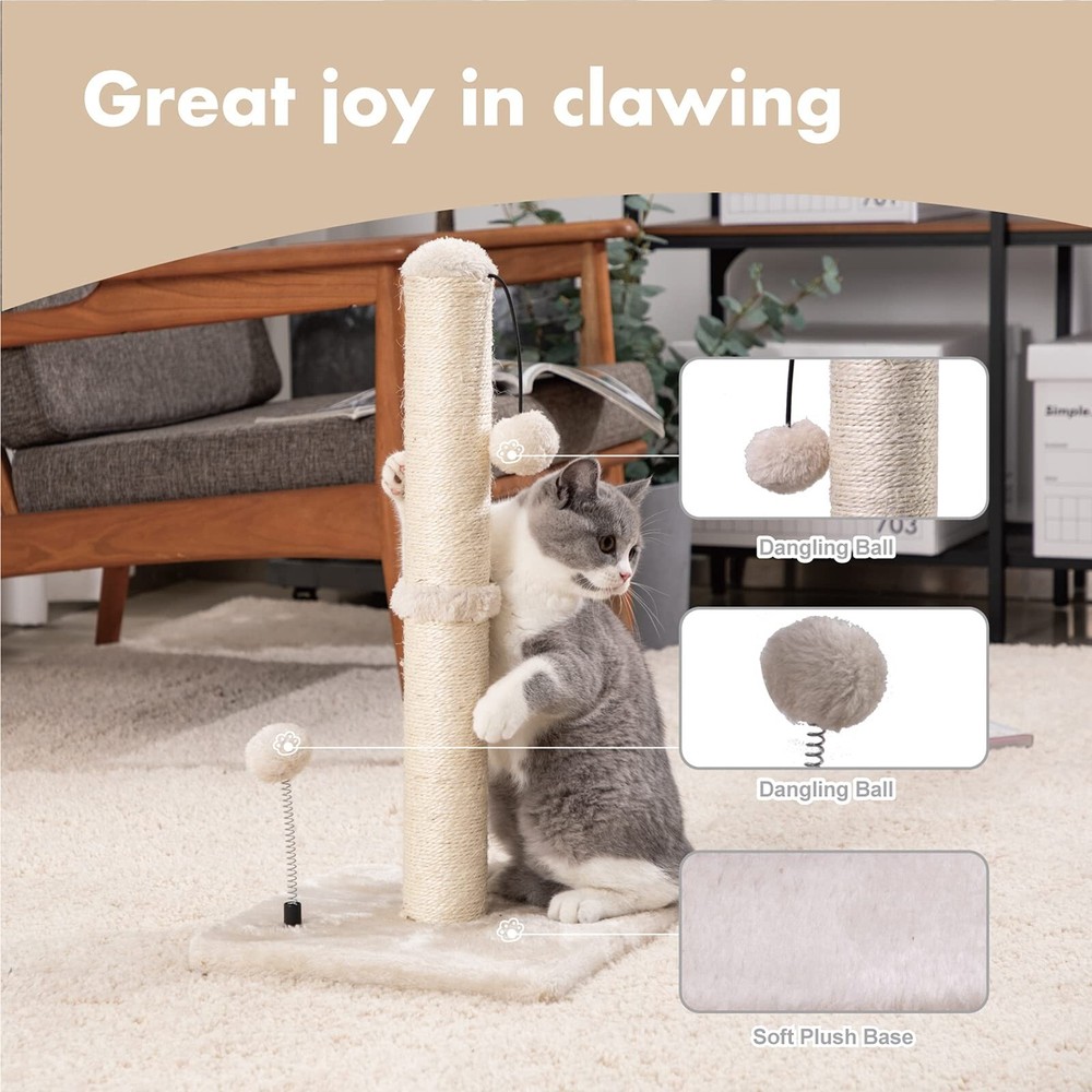 MECOOL Cat Scratching Post Premium Basics Kitten Scratcher Sisal Scratch Post...